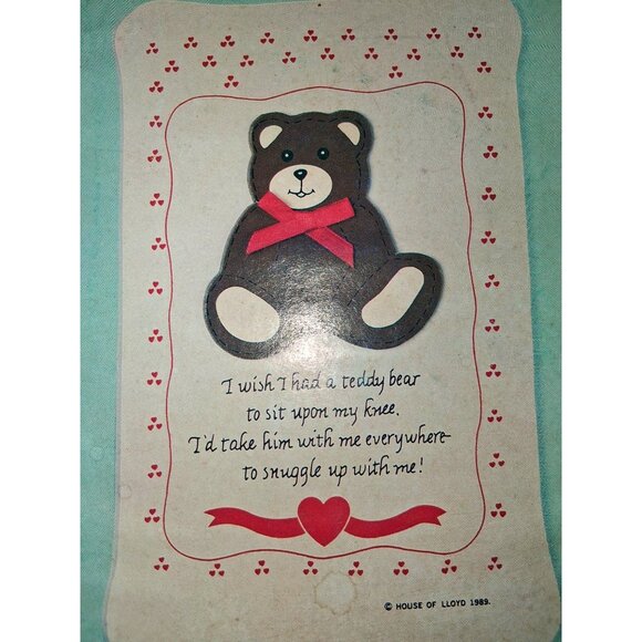 House Of Lloyd Teddy Bear Plaque 7x10" Stock #51-053 - Picture 2 of 4